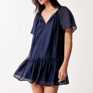 Abercrombie & Fitch floaty trapeze mini swing dress Navy S